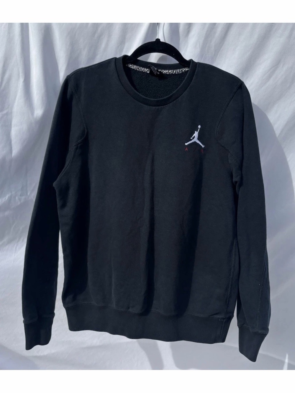 Nike Air Jordan Jumpman Crew Neck Sweater Sweatshirt Black Men's Size Medium